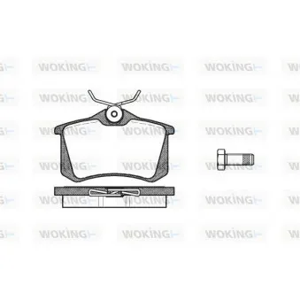 Jeu de 4 plaquettes de frein arrière WOKING P3633.10