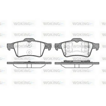Jeu de 4 plaquettes de frein arrière WOKING P9423.00