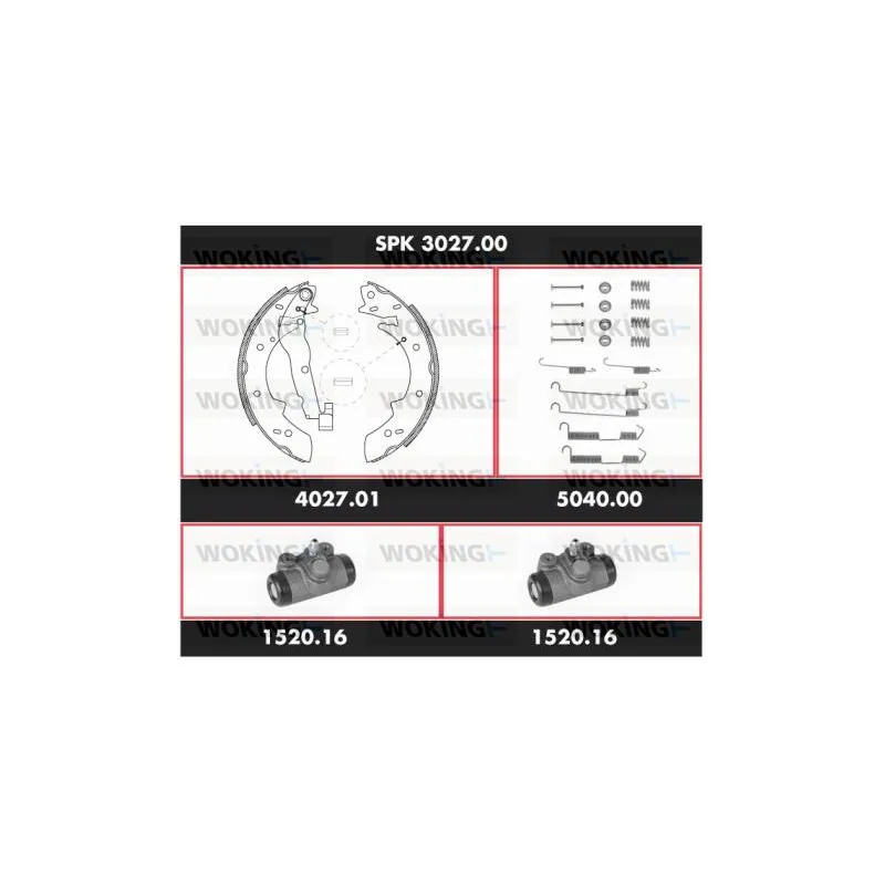 Kit de freins, freins à tambours WOKING SPK 3027.00
