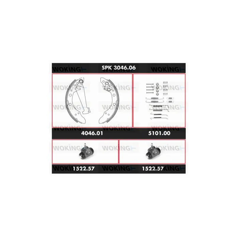 Kit de freins, freins à tambours WOKING SPK 3046.06