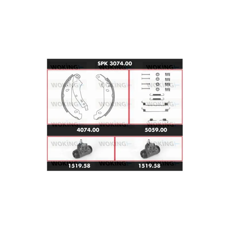 Kit de freins, freins à tambours WOKING SPK 3074.00