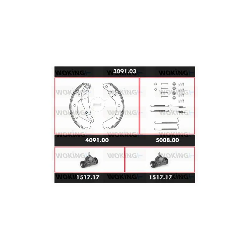 Kit de freins, freins à tambours WOKING SPK 3091.03