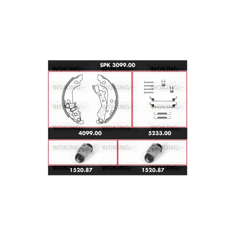 Kit de freins, freins à tambours WOKING SPK 3099.00