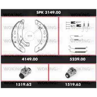 Kit de freins, freins à tambours WOKING SPK 3149.00