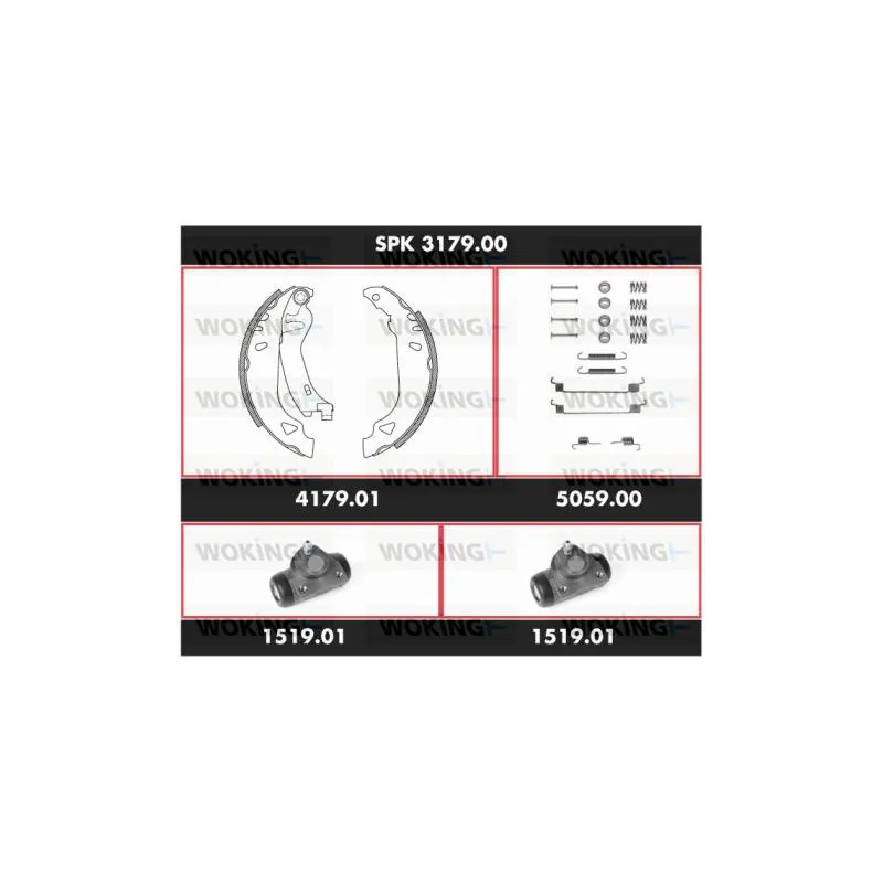 Kit de freins, freins à tambours WOKING SPK 3179.00
