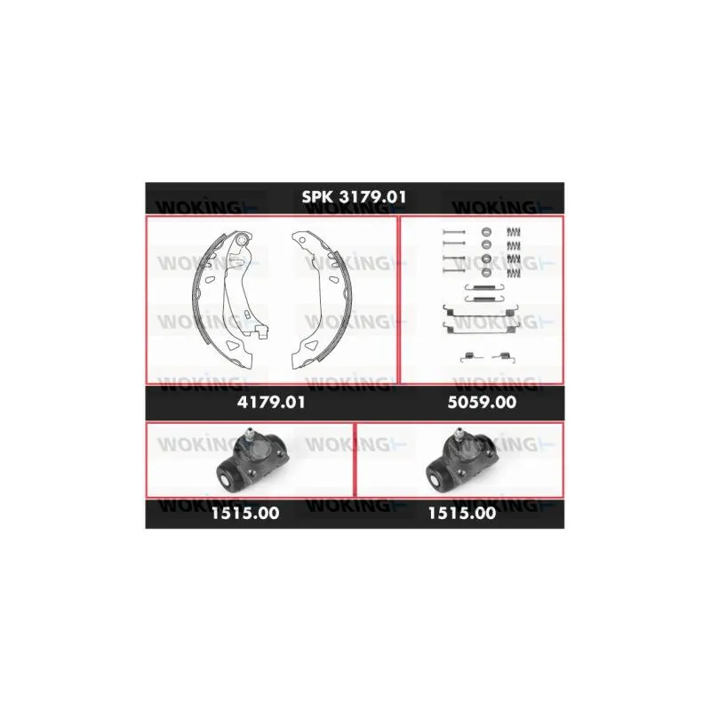Kit de freins, freins à tambours WOKING SPK 3179.01