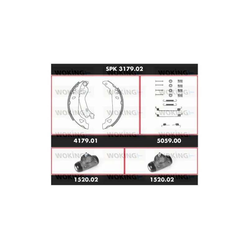 Kit de freins, freins à tambours WOKING SPK 3179.02