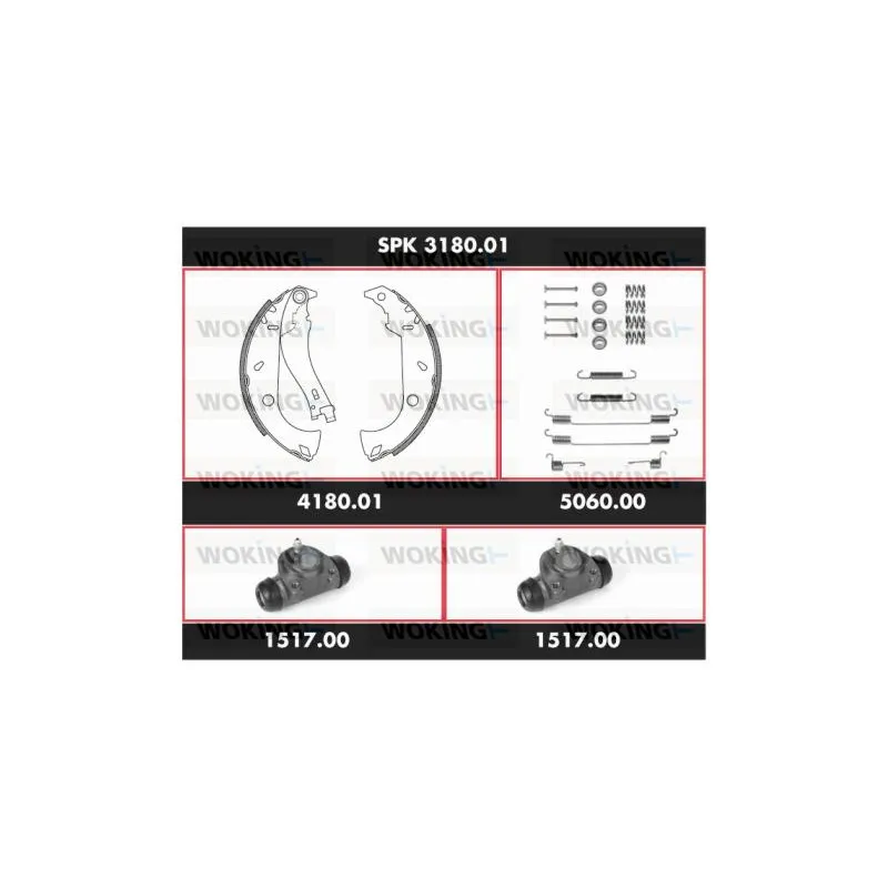 Kit de freins, freins à tambours WOKING SPK 3180.01