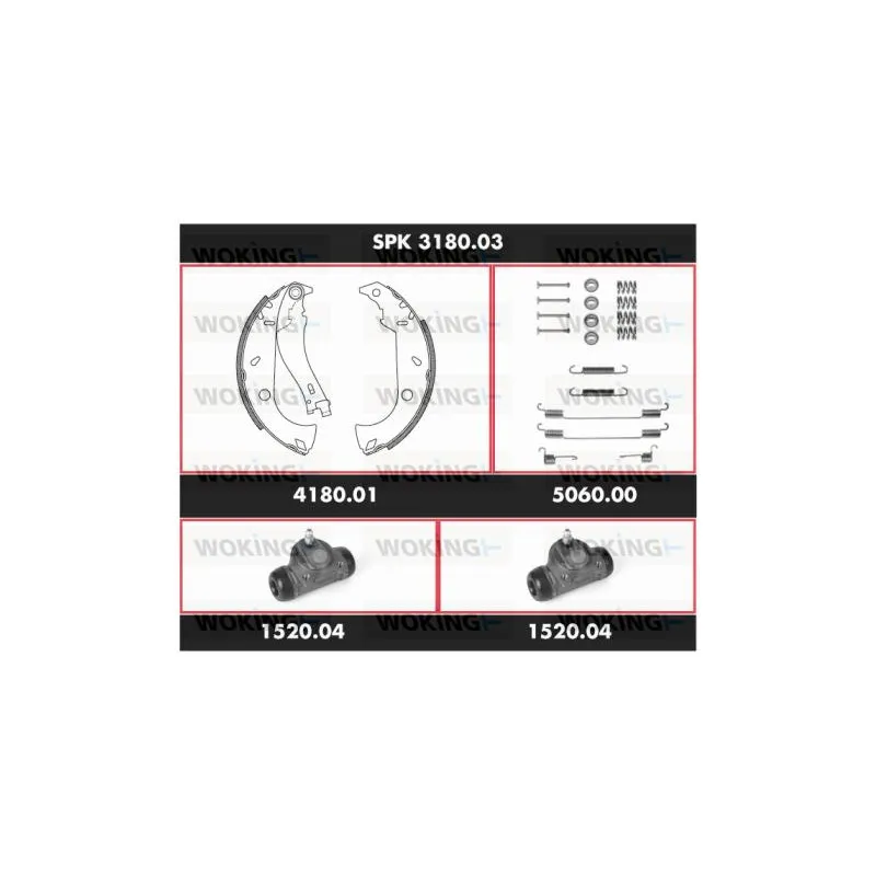 Kit de freins, freins à tambours WOKING SPK 3180.03