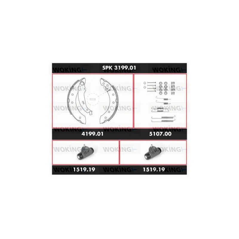 Kit de freins, freins à tambours WOKING SPK 3199.01