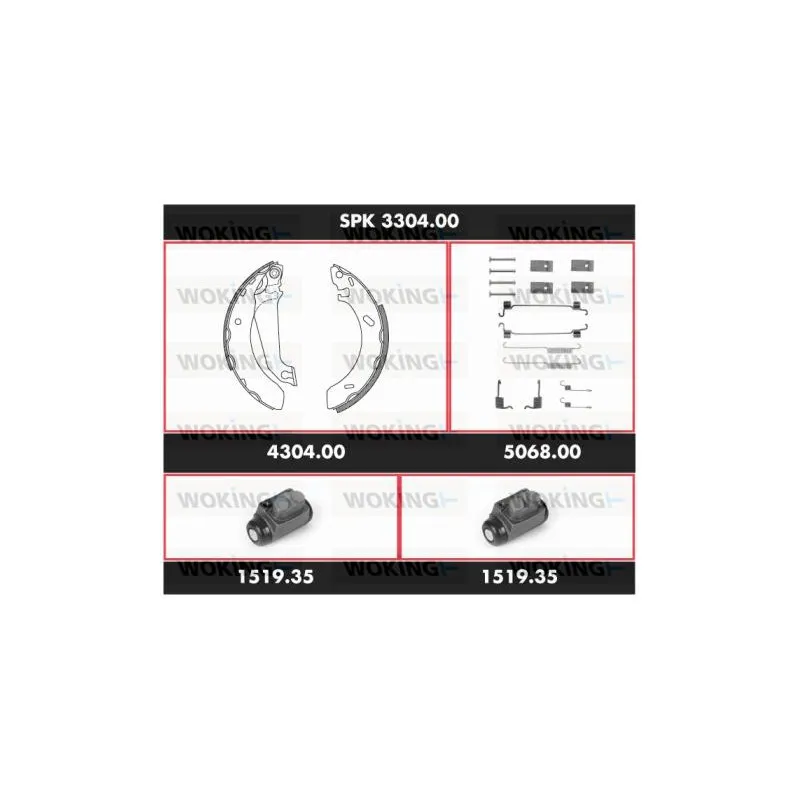 Kit de freins, freins à tambours WOKING SPK 3304.00