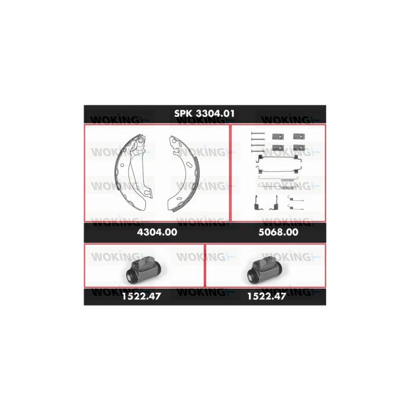 Kit de freins, freins à tambours WOKING SPK 3304.01