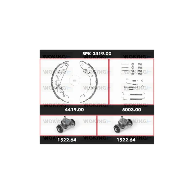 Kit de freins, freins à tambours WOKING SPK 3419.00