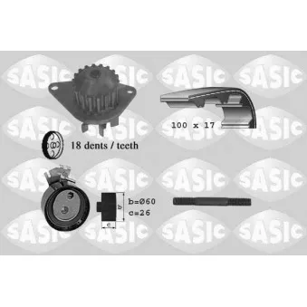 Pompe à eau + kit de courroie de distribution SASIC 3900002