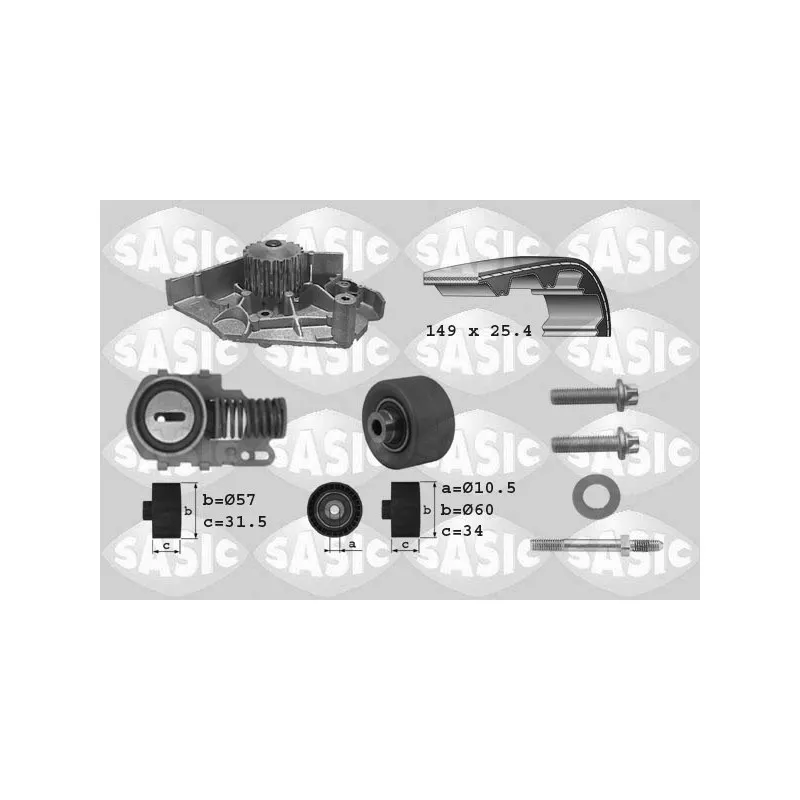 Pompe à eau + kit de courroie de distribution SASIC 3900005