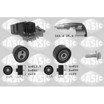 Pompe à eau + kit de courroie de distribution SASIC 3900006