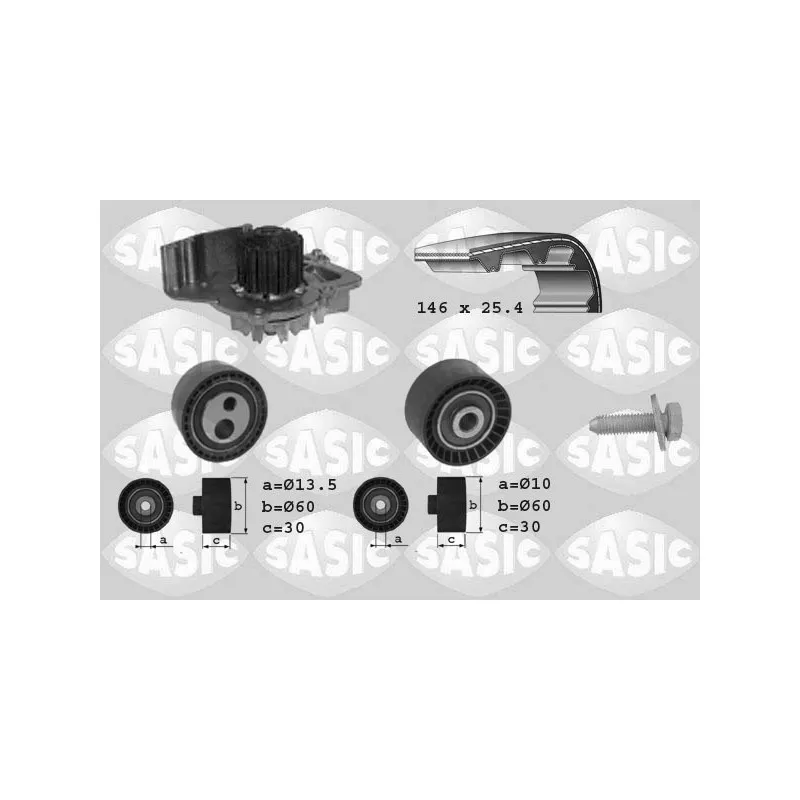 Pompe à eau + kit de courroie de distribution SASIC 3900006