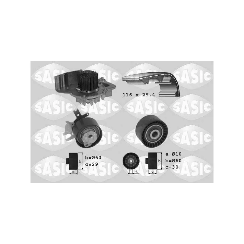 Pompe à eau + kit de courroie de distribution SASIC 3900007