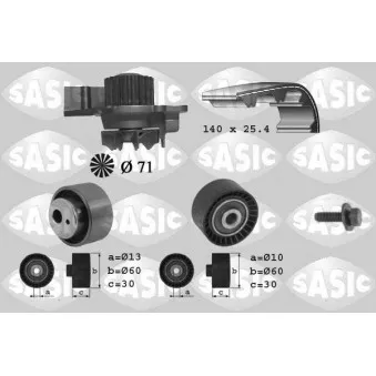 Pompe à eau + kit de courroie de distribution SASIC 3900010