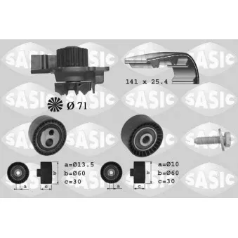 Pompe à eau + kit de courroie de distribution SASIC 3900011