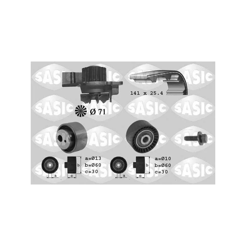 Pompe à eau + kit de courroie de distribution SASIC 3900012