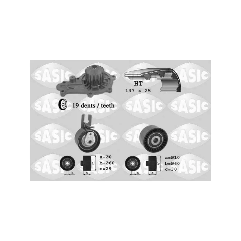 Pompe à eau + kit de courroie de distribution SASIC 3900014