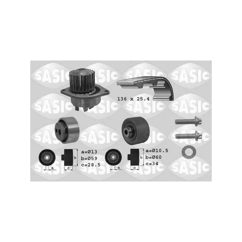 Pompe à eau + kit de courroie de distribution SASIC 3900017