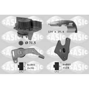 Pompe à eau + kit de courroie de distribution SASIC 3900018