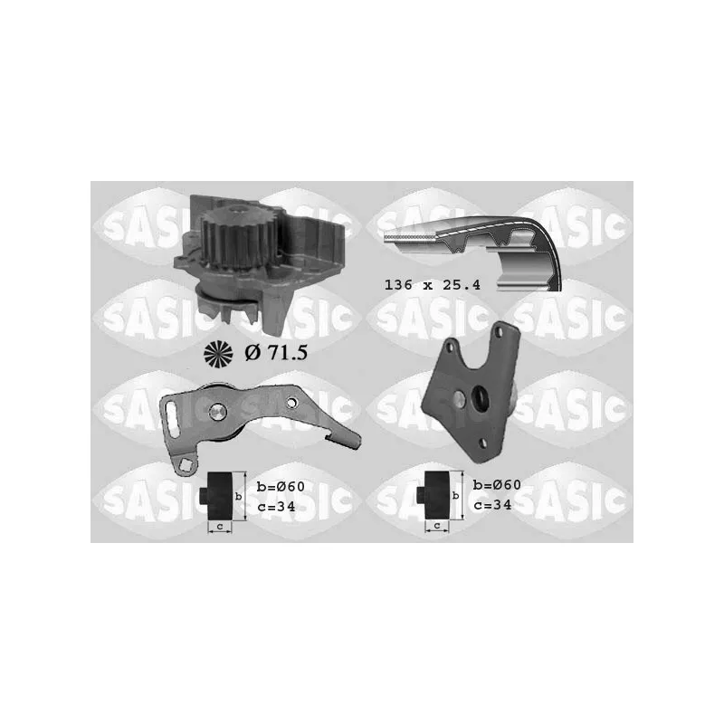 Pompe à eau + kit de courroie de distribution SASIC 3900018