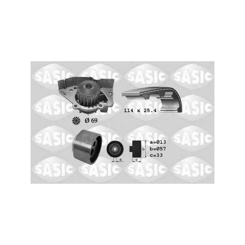 Pompe à eau + kit de courroie de distribution SASIC 3900023
