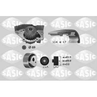 Pompe à eau + kit de courroie de distribution SASIC 3900024
