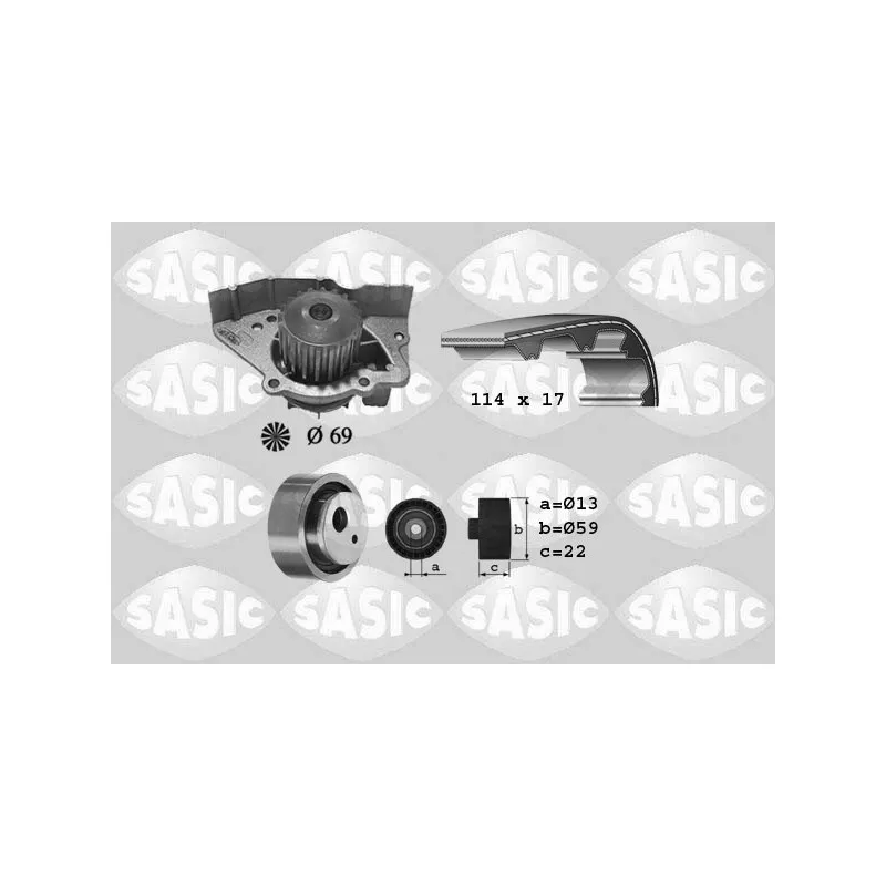 Pompe à eau + kit de courroie de distribution SASIC 3900024
