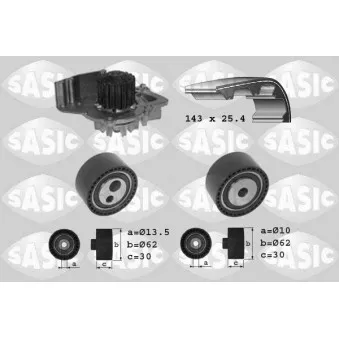 Pompe à eau + kit de courroie de distribution SASIC 3900026