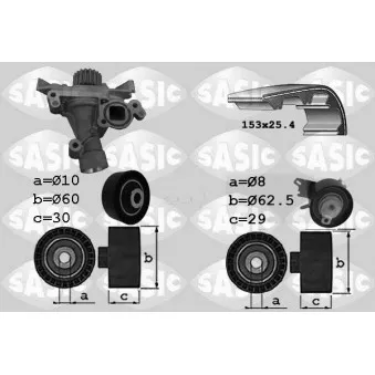 Pompe à eau + kit de courroie de distribution SASIC 3900028