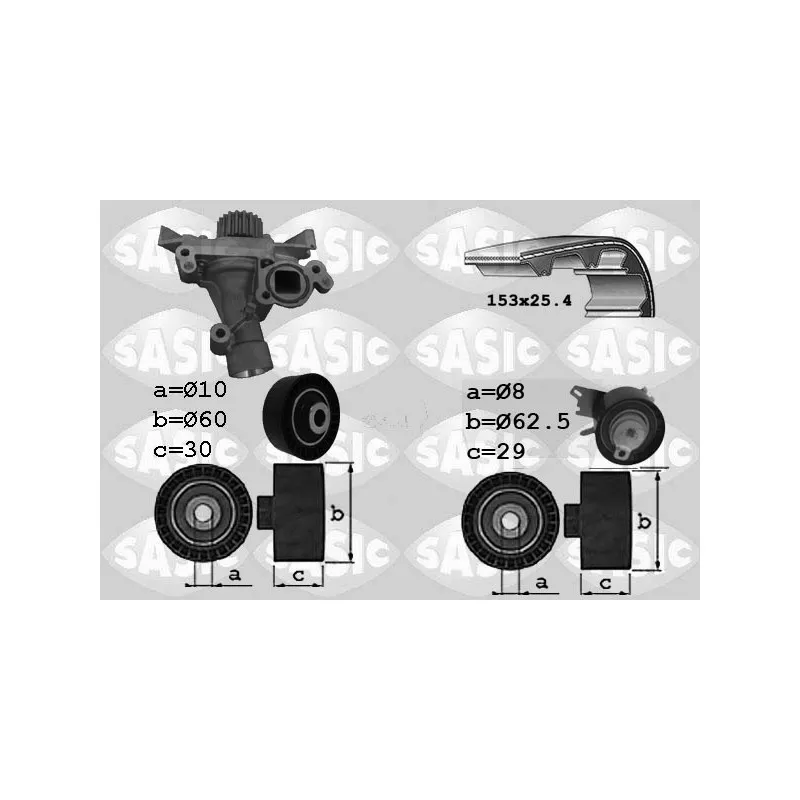 Pompe à eau + kit de courroie de distribution SASIC 3900028