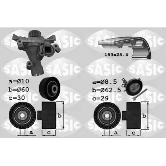 Pompe à eau + kit de courroie de distribution SASIC 3900029