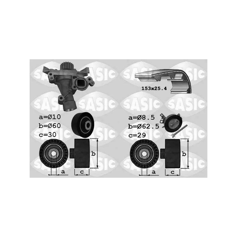 Pompe à eau + kit de courroie de distribution SASIC 3900029
