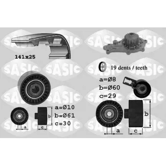 Pompe à eau + kit de courroie de distribution SASIC 3900031