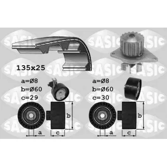 Pompe à eau + kit de courroie de distribution SASIC 3900032