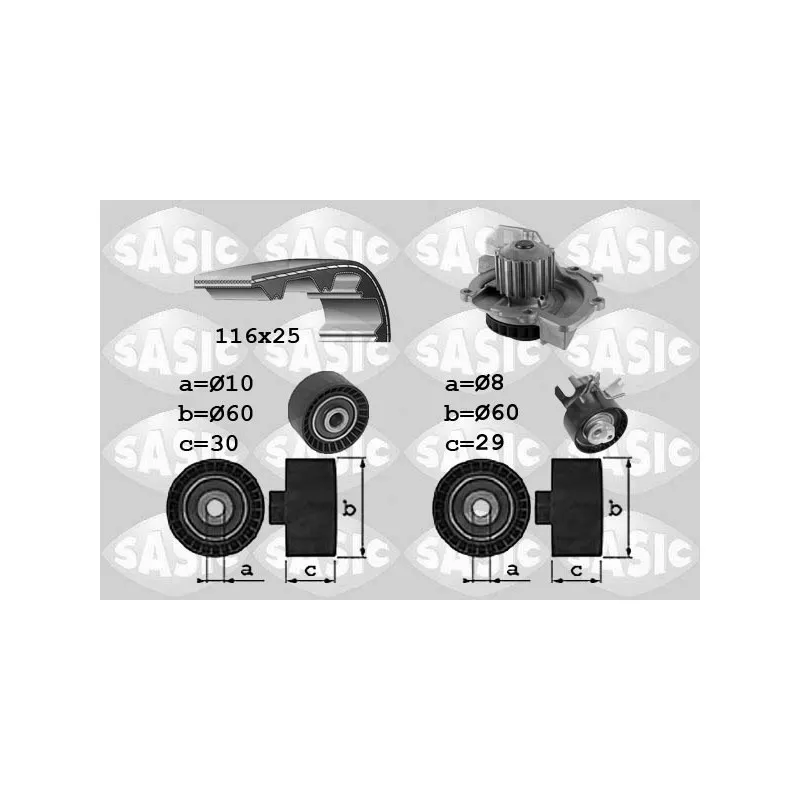 Pompe à eau + kit de courroie de distribution SASIC 3900035