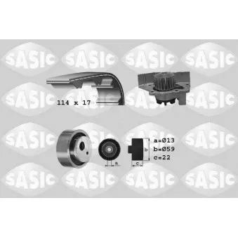 Pompe à eau + kit de courroie de distribution SASIC 3900036