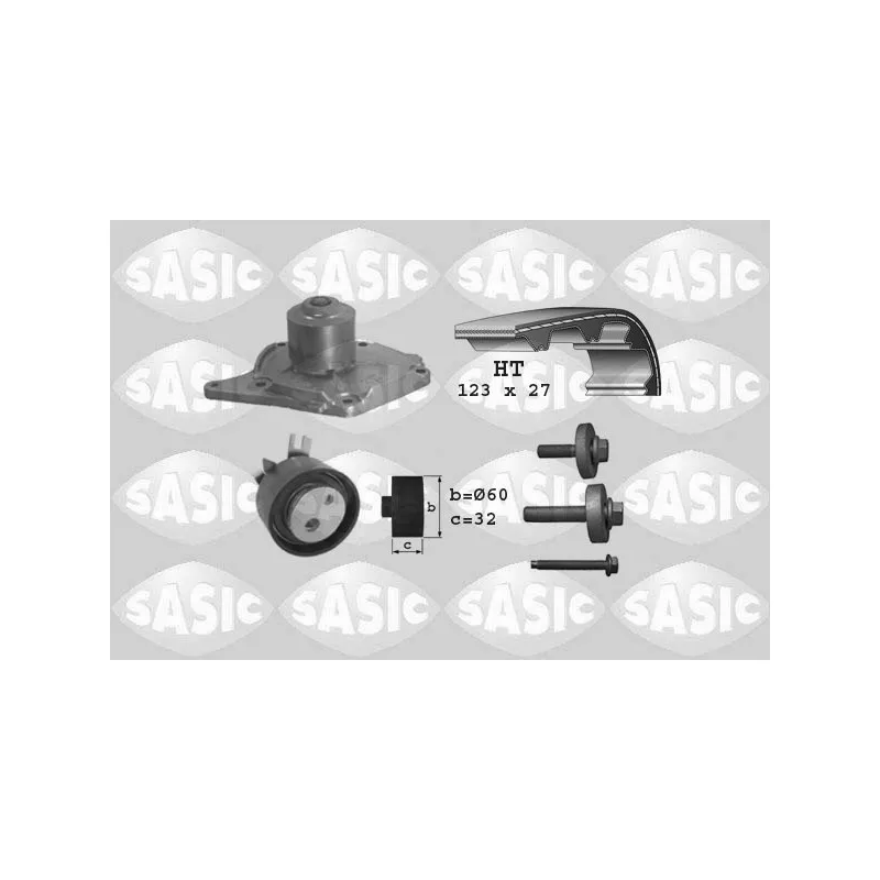 Pompe à eau + kit de courroie de distribution SASIC 3904003