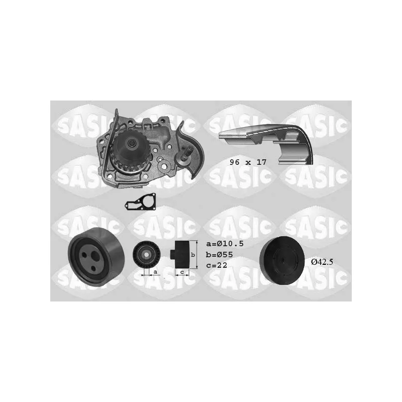 Pompe à eau + kit de courroie de distribution SASIC 3904005