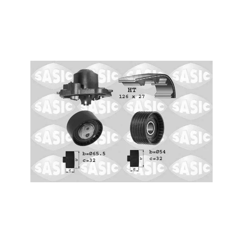 Pompe à eau + kit de courroie de distribution SASIC 3904008