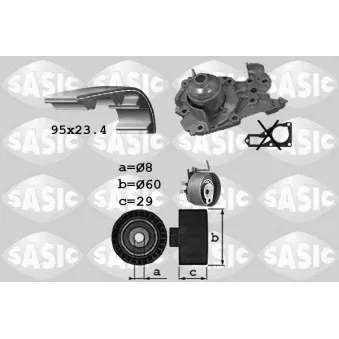 Pompe à eau + kit de courroie de distribution SASIC 3904010