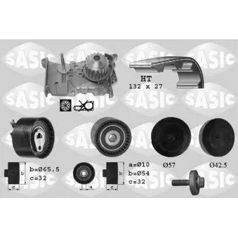 Pompe à eau + kit de courroie de distribution SASIC 3904011