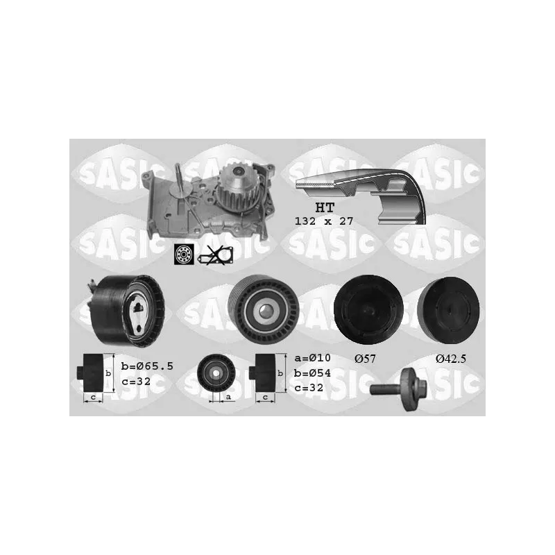 Pompe à eau + kit de courroie de distribution SASIC 3904011