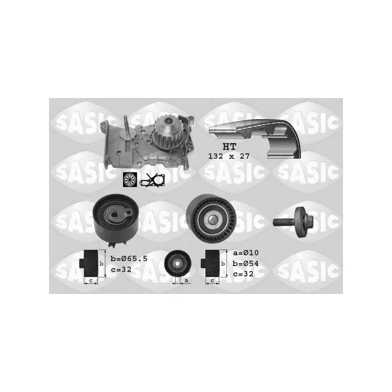 Pompe à eau + kit de courroie de distribution SASIC 3904012