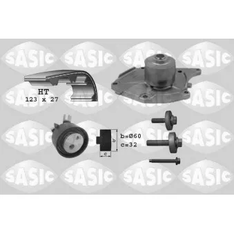 Pompe à eau + kit de courroie de distribution SASIC 3904022