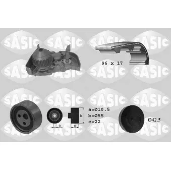 Pompe à eau + kit de courroie de distribution SASIC 3904023